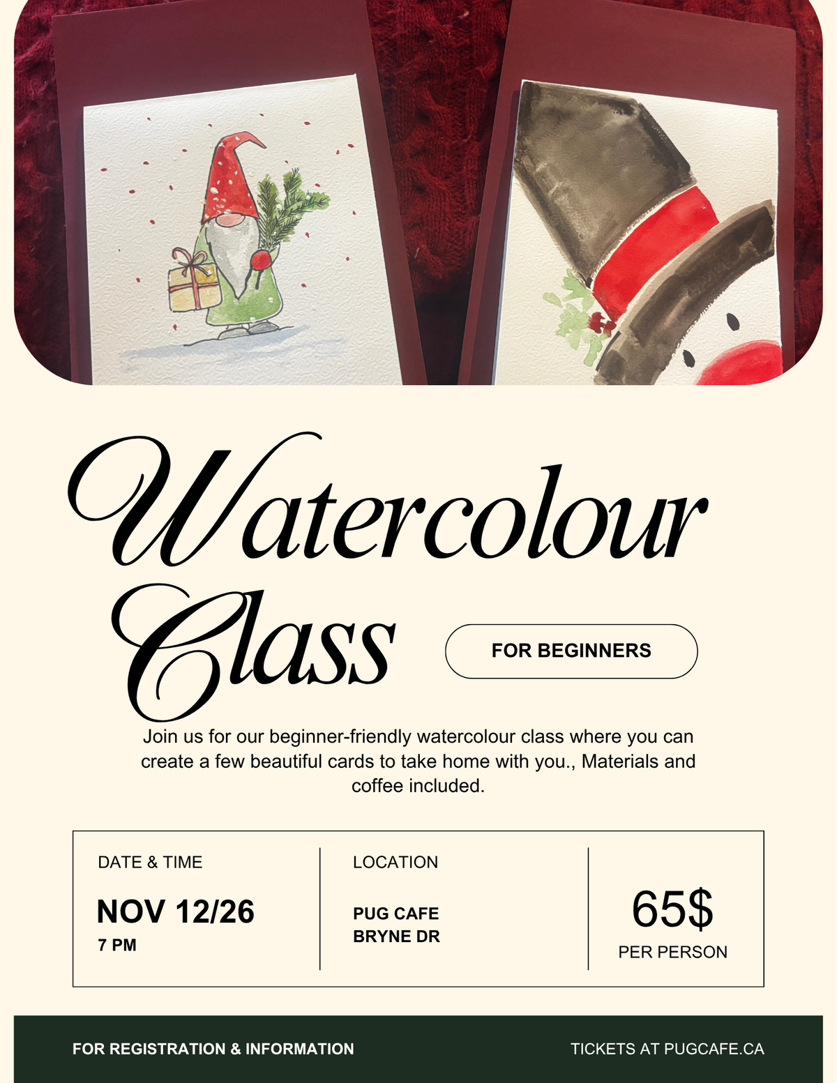 Workshop - Watercolour class Nov 12 2026