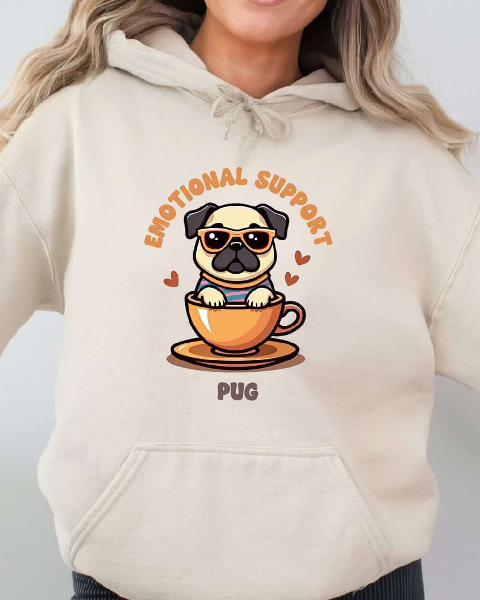 Emotional Support Pug hoodie